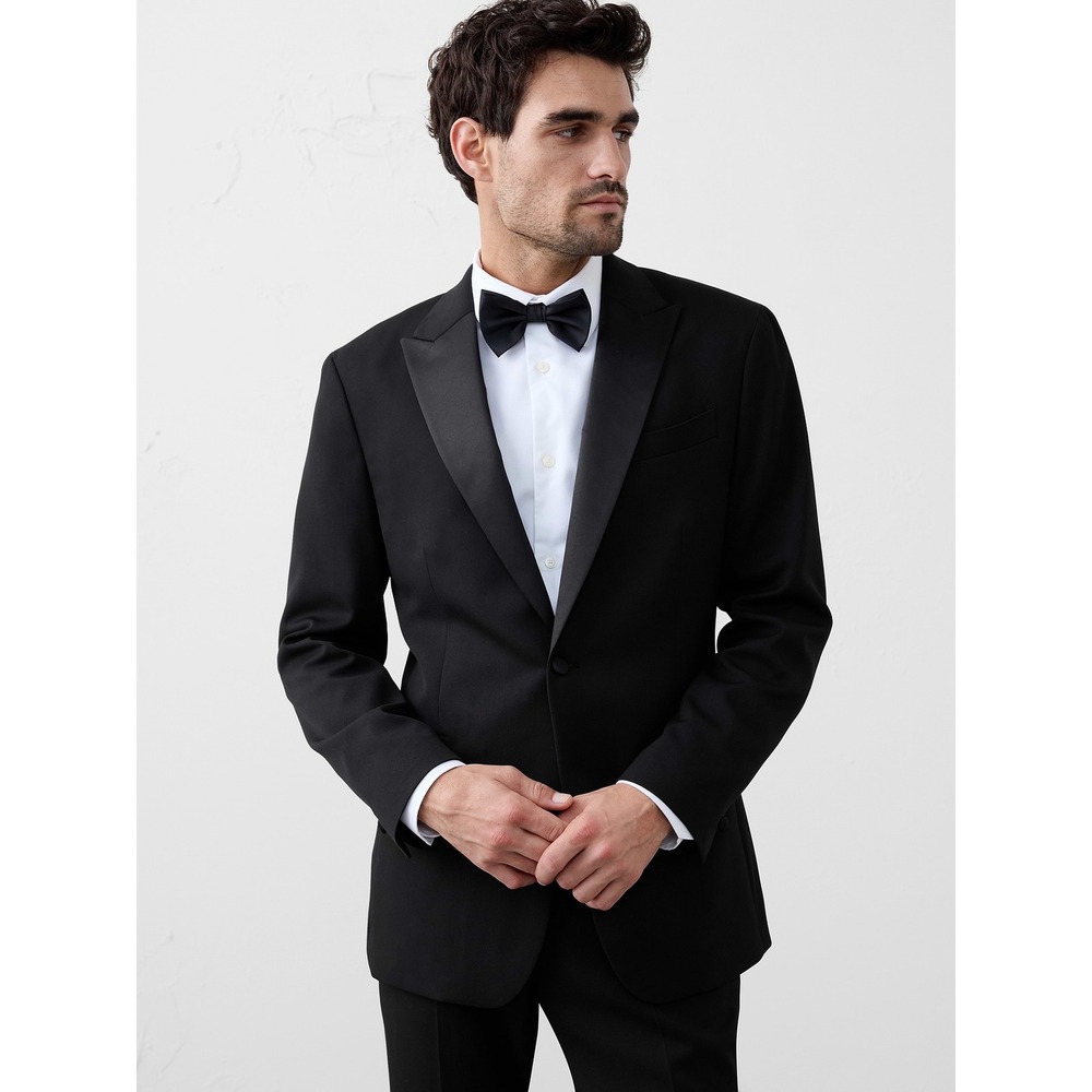 NWT Banana Republic Black Wool Tuxedo Jacket‎ 44R Slim Fit Italian Fabric $550